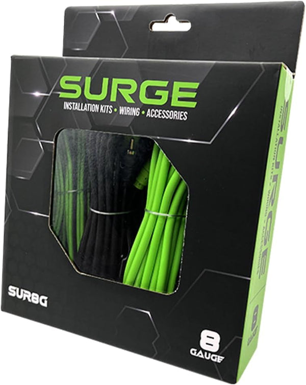 SURGE Amplifier Installation and Upgrade Kit for Car Audio - Includes 8 Gauge Power Cable, Speaker Wire, and Accessories