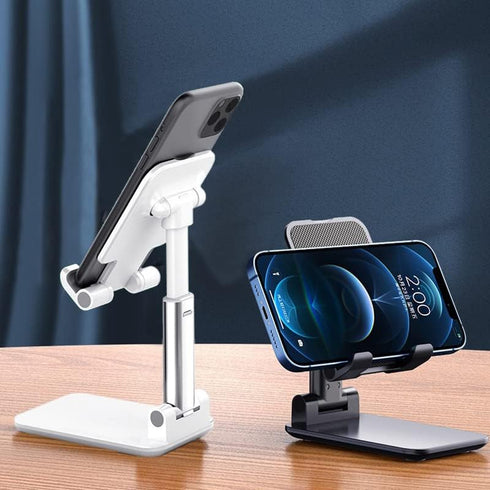 Meetuo 2 16/15/14/13/12/Smartphones Pcs Cell Phone Stand, Adjustable Angle Height Phone Stand for Desk, Fully