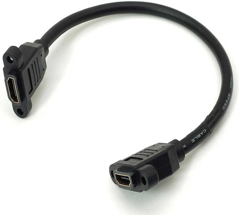 GXMRHWY 30CM HDMI Female to HDMI Female Data Transfer Cable Adapter High Speed Extension Cable with Screws