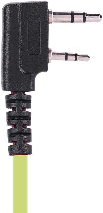 Earphone for Walkie Talkie Radio - 118 cm /46.46 Inch Headset for K Head 2Pin Radio, Mic Headphone in Green