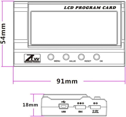Generic ZTW LCD Program Card for Seal Series Rc Boat Brushless Electronic Speed Control - (Color: Program Card)