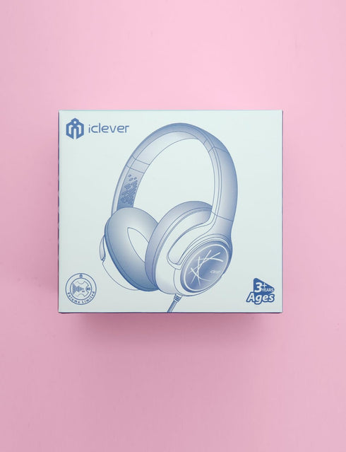iClever Kids Headphones with Cord, 85dBA Safe Volume Wired Headphones for Kids, Over Ear for School/Tablet (Pink)