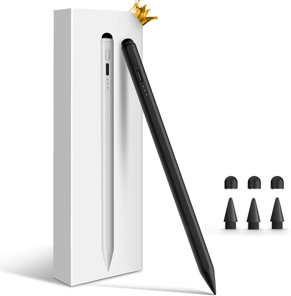 Stylus Pen for iPad, 13 mins Fast Charge Apple iPad Pencil, Dual-Tip Active Stylus, Palm Rejection, Tilt Sensitivity,