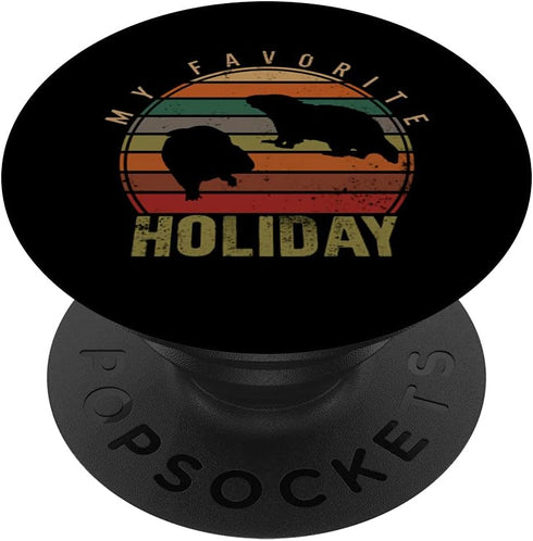 Happy Groundhog Day My Favorite Holiday Puppet Woodchuck Day PopSockets Swappable Grip