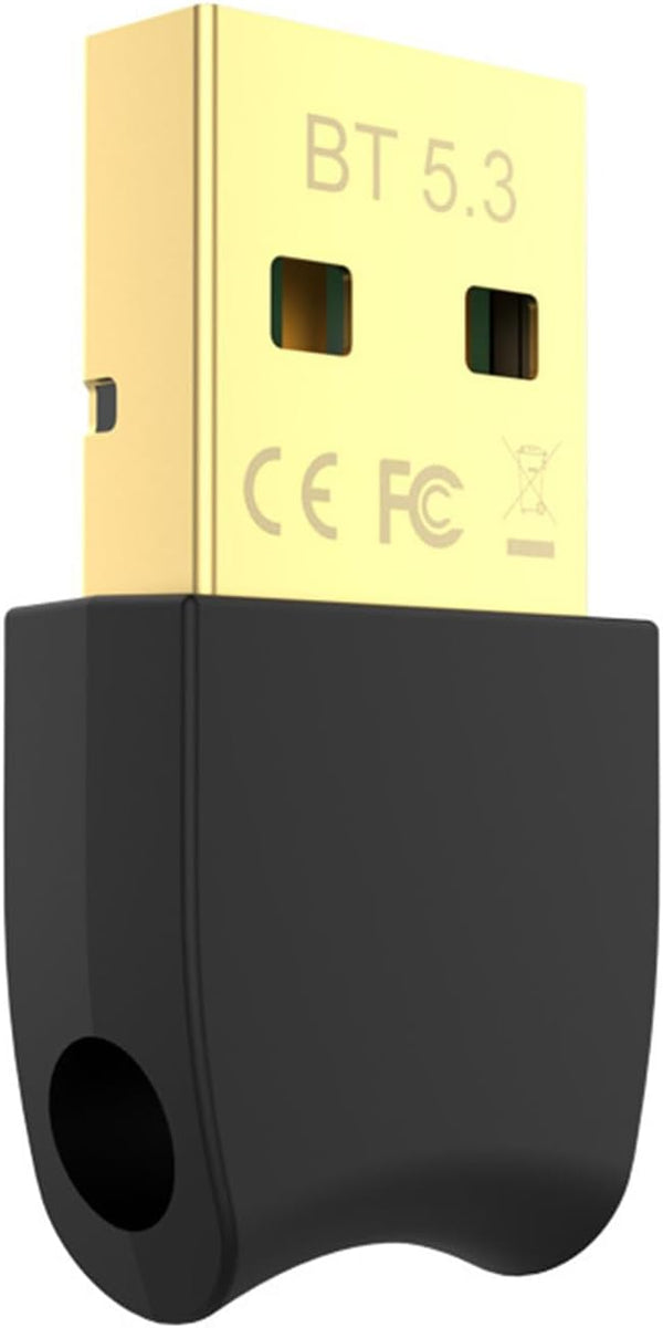Bluetooth 5.3 USB Adapter for Desktop PC, Plug & Play Mini Dongle Receiver & Transmitter, Compatible with Laptop,