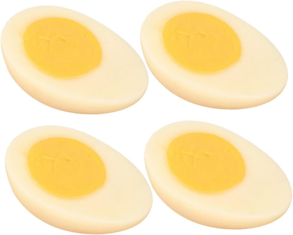 TOYANDONA 4pcs Boiled Egg Model PVC Artificial Food Props for Photography Realistic