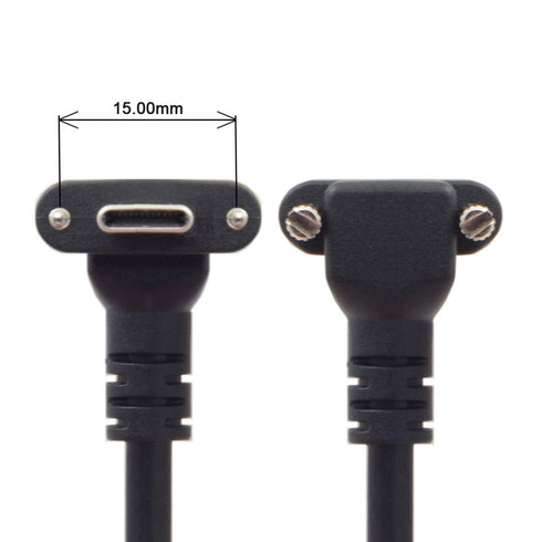 chenyang USB 3.0 to USB C 90 Degree Angled Data Cable with Panel Mount Screw for Industrial Camera - 5.0M