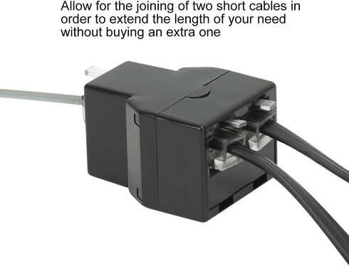 Uvital RJ12 6P6C 3 Female Telephone Line Splitters, Phone Jack Splitter, Telephone Landline Cable Connector (Black, 30