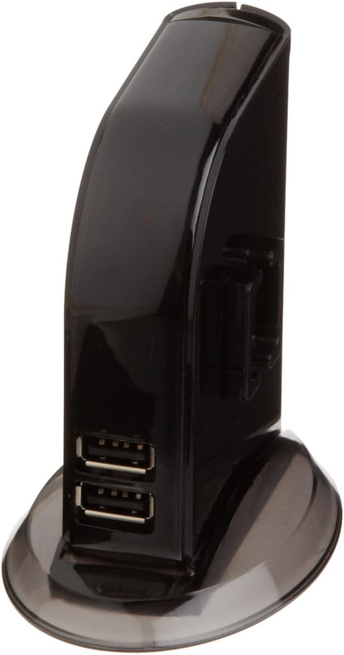 Amazon Basics 7 2.0 5V/4A Port USB Hub Tower with Power Adapter, Plug and Play, Charging Ports, Black