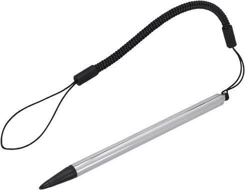Touch Pen with Spring Rope, Resistive Hard-tip Pen with Anti-Lost Spring Rope for POS, PDA, Car Navigator (Silver)