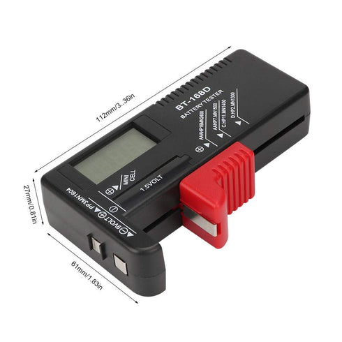 Battery Tester, Model BT-168D Checker for AAA C D 9V 1.5V Button Cell Batteries