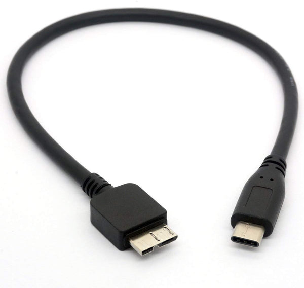 USB 3.1 Type C to Micro USB Cable (30 cm) for WD My Passport HDD Hard Disk - USB C to Micro B.