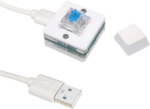 Programmable Macro PC Keyboard, User-Defined USB Mini 1-Key Keyboard, Customized Shortcut Silver Shaft