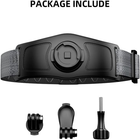 SUREWO Quick Release Head Strap Mount for GoPro, Adjustable Head Belt Compatible with Hero 13/12/11/10/9/8/7/6/5 Black,