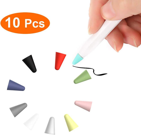 JanCalm Cover,(10 1st (2nd (10 Pack) for Apple Pencil Tips Colors) Premium Silicone Slim Lightweight Thin Protective
