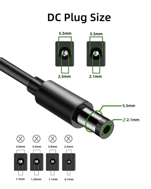 6V 2A Power Adapter Charger, AC 6 Volts 2 Amps Regulated Switching Power Supply with 8 Interchangeable DC Plugs