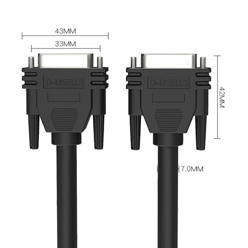 10ft 28AWG DB15 RS232 15 Pin Serial Extension Cable, Female to Female 15-Pin Gold Plated Connector
