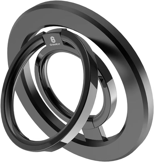 Gravit:e Ultra Strong Magnetic Phone Ring Holder and Stand, Instant Install and Removal,