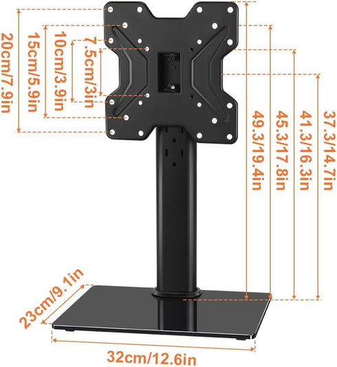 KKTONER 13 inch 43 inch 77LBs Universal TV Stand Base for to LED TV Table Top TV Mount Stand with Swivel Height