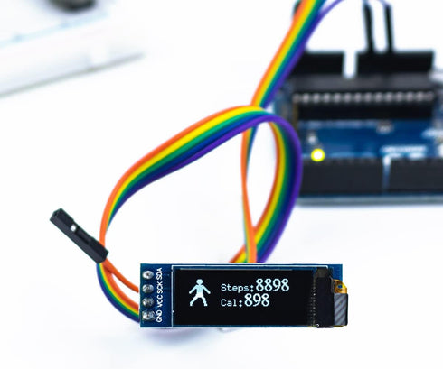 Hosyond 5 0.91 Inch I2C 3.3V~5V Pcs OLED Display Module IIC OLED Screen DC Compatible with Arduino Raspberry PI (White