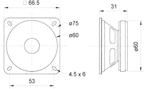 Visaton FR 7-4 2-1/2" Full-Range Driver, 4 Ohm