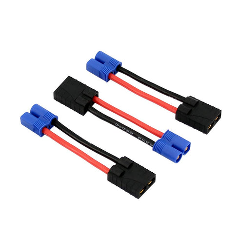 3pcs Compatible with TRX Female to EC3 Male Connector Adapter - 14awg 5cm/2inch Wire (BDHI-07)