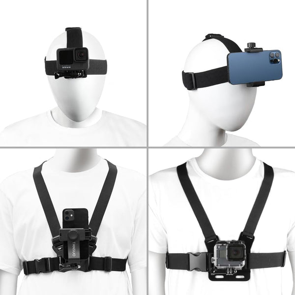 TANSUO Chest Mount Strap Harness Head Strap, Quick Release Chesty Body Mount with