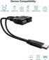 USB Cable, 2-Port USB 2.0 Male to Female Splitter, High-Speed Charging & Data Transfer for Laptop, Car, Mac, TV, PC,