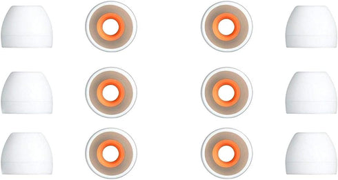 12 pcs (S) Small White Hybrid Replacement Set Earbuds, Eartips for Sony XBA, MDR, DR Series