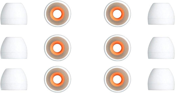12 pcs (S) Small White Hybrid Replacement Set Earbuds, Eartips for Sony XBA, MDR, DR Series