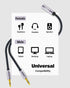 MillSO Headphone Splitter CTIA for Computer, 3.5mm Y Adapter, 2 x TRS Male to TRRS Female for Gaming Headset