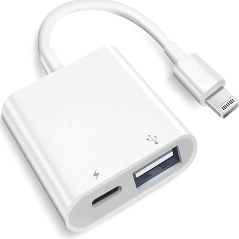 Apple MFi Certified Lightning to USB Camera Adapter with Charging Port, USB 3.0 OTG Cable for iPad, Compatible with