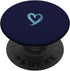 Blue Minimalist Heart Navy Blue PopSockets Standard PopGrip
