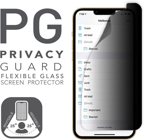 ARMOR Flexible Glass Screen Protector for iPhone 13 Pro Max, Privacy Guard with 9H Hardness