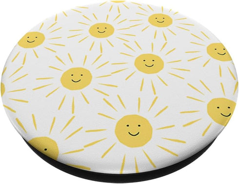 Smiling Sun Pattern Cute Happy Sunny Face Cartoon PopSockets Standard PopGrip