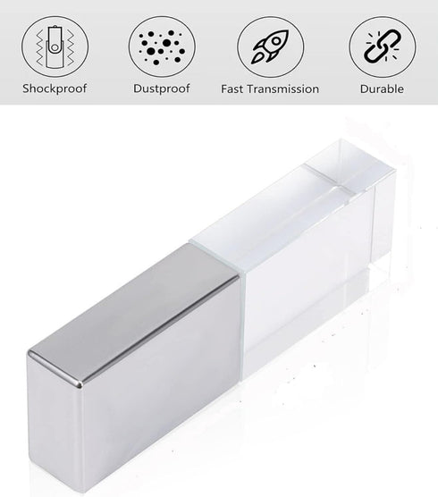 HZBDBLT 3.0 (32, Crystal USB Flash Drive LED Lighting Memory Stick Birthday Wedding Gift Pen Drive GB)