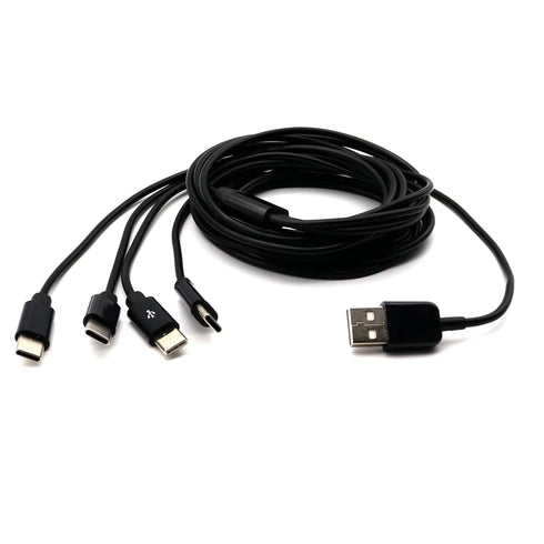 USB A 2.0 to C Splitter Charging Cable, 4-in-1 USB Type C Charger Power Sync Date Cable, 1.5M/4.92FT
