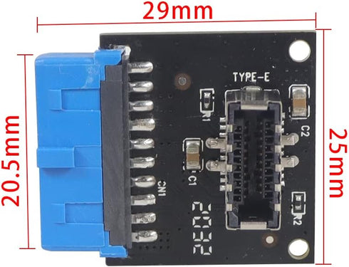 JMT USB 3.1 Front Panel Socket to USB 3.0 20Pin Header Male Extension Cable Adapter for Motherboard Card 20P USB to