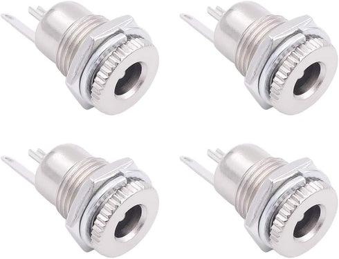 Fancasee (4 Pack) 5.5mm x 2.5mm Female DC Power Jack Socket Panel Mount Connector Adapter