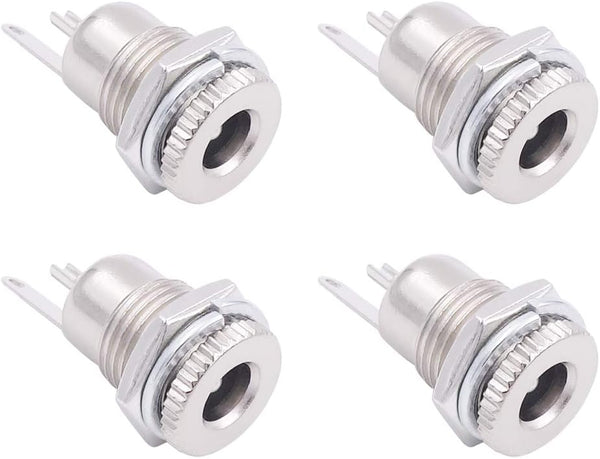 Fancasee (4 Pack) 5.5mm x 2.5mm Female DC Power Jack Socket Panel Mount Connector Adapter