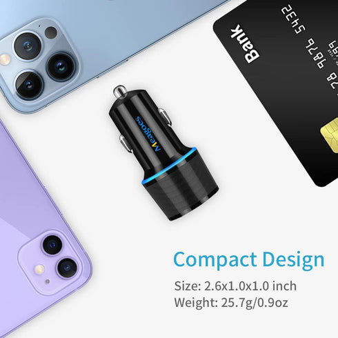 Fast USB C Car Charger, Meagoes 20W PD Rapid Charging Adapter for Apple iPhone 14 Pro Max/14 Pro/13/12/11/XS