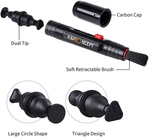 K&F Concept 15-in-1 Camera Lens Cleaning Kit with 10 Glasses Wipes, Cleaning Liquid, 2 Microfiber Cloths, Lens Cleaning