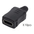 cablecc 10set DIY 4pin USB 2.0 Type C Female Socket Connector - SMT Type with PC Board, Housing & 3.0mm SR