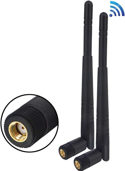 BOOBRIE 2-Pack Dual Band WiFi Antenna 2.4GHz 5GHz 5.8GHz 8dBi RP-SMA Male Connector for WiFi Router