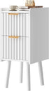 IBUYKE Narrow Nightstand, Small Slim Bedside Table with 2 Drawer, Space Saving,