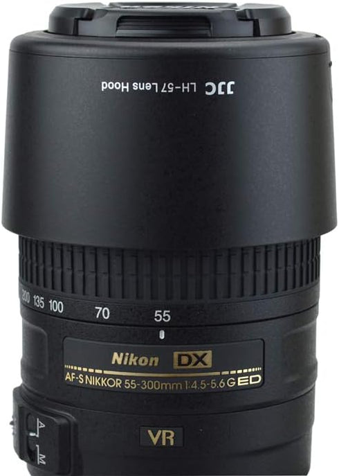 Reversible Camera Lens Hood HB-57 Replacement for Nikon DX 55-300mm F4.5-5.6G ED VR Zoom Lens
