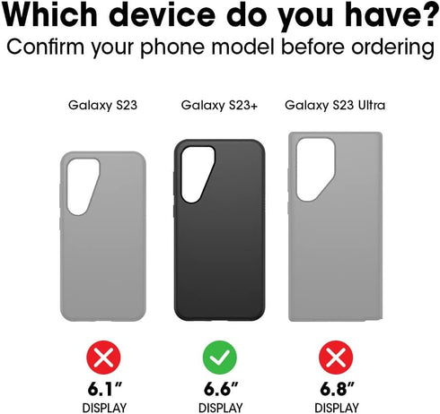 OtterBox S23+ Symmetry Galaxy Series Case - Single Unit Ships in Polybag, Ideal for Business Customers - BLACK