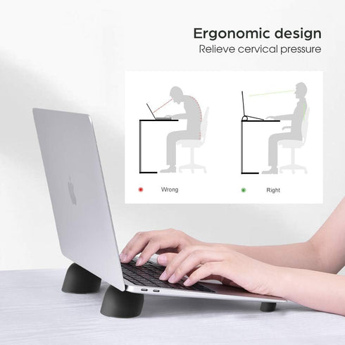Laptop Risers for Desk, Mini Laptop Cooling Stand, Magnetic Pads Keyboard Riser, Ergonomic for 10-15.6” Laptops