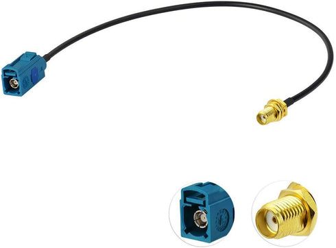 Bingfu Fakra Z Female to SMA Female Vehicle Antenna Adapter Cable, 30cm for Car Stereo, GPS Navigation, FM AM Radio