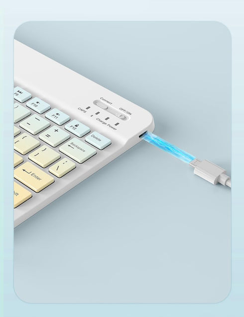 Keyboard Case for iPad 9th 8th 7th Gen 10.2 inch with Mouse, 360° Rotating Kickstand, Clear Back Cover
